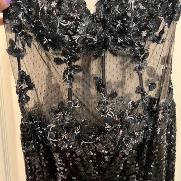Sequin Black Formal Dress - Size 14 - Picture 2 of 5